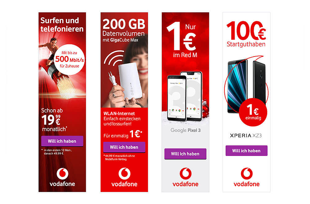 Vodafone Online Marketing Werbemittel