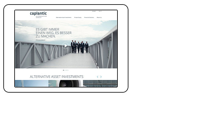 Startseite der Corporate Website mit großem Einstiegsbild