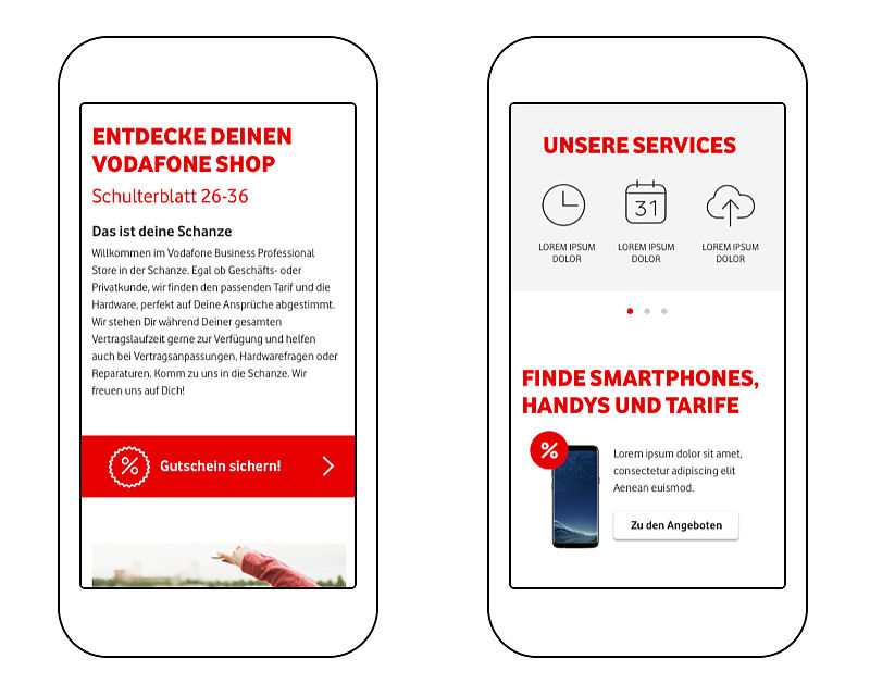 Vodafone Toolbox Mobile App Filial-Detailseite 